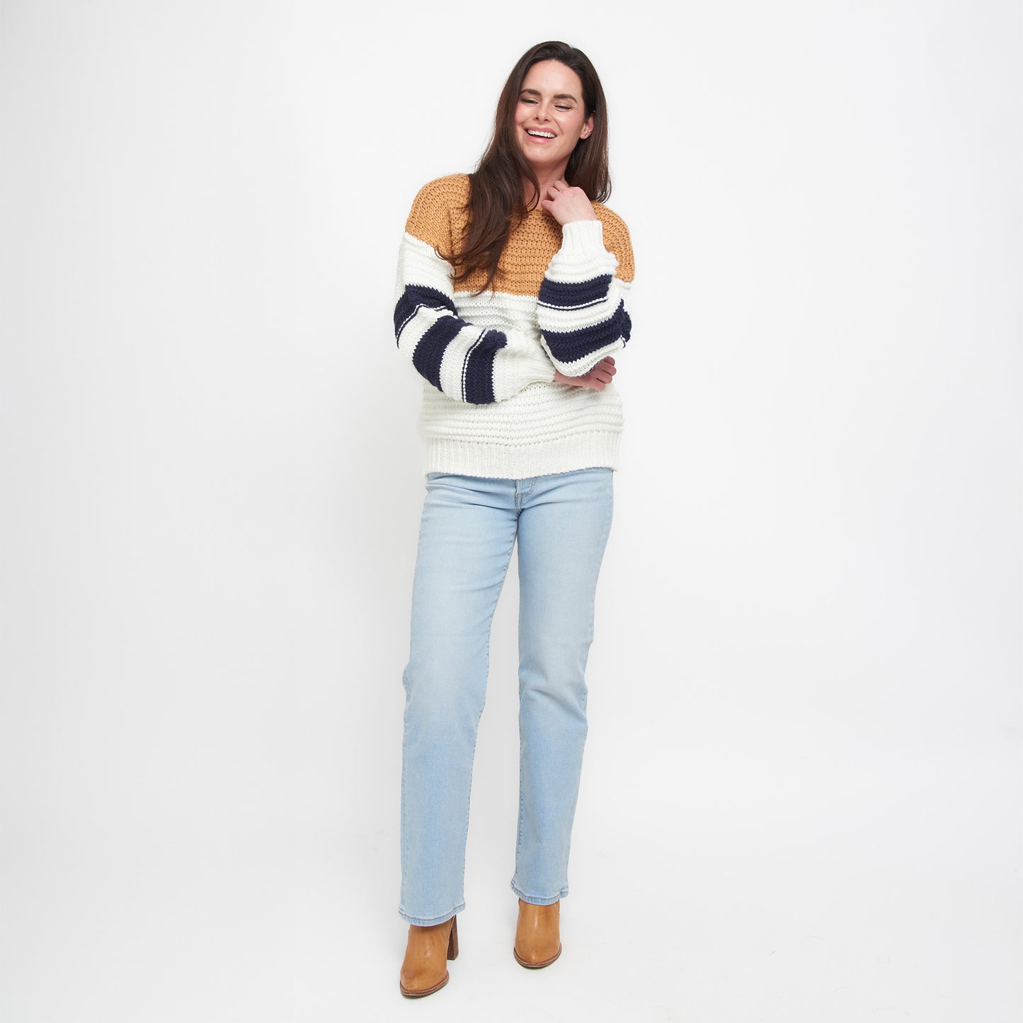 Kennedy Color Block Chunky Sweater