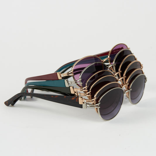 Round Rhinestone Accent Sunglasses