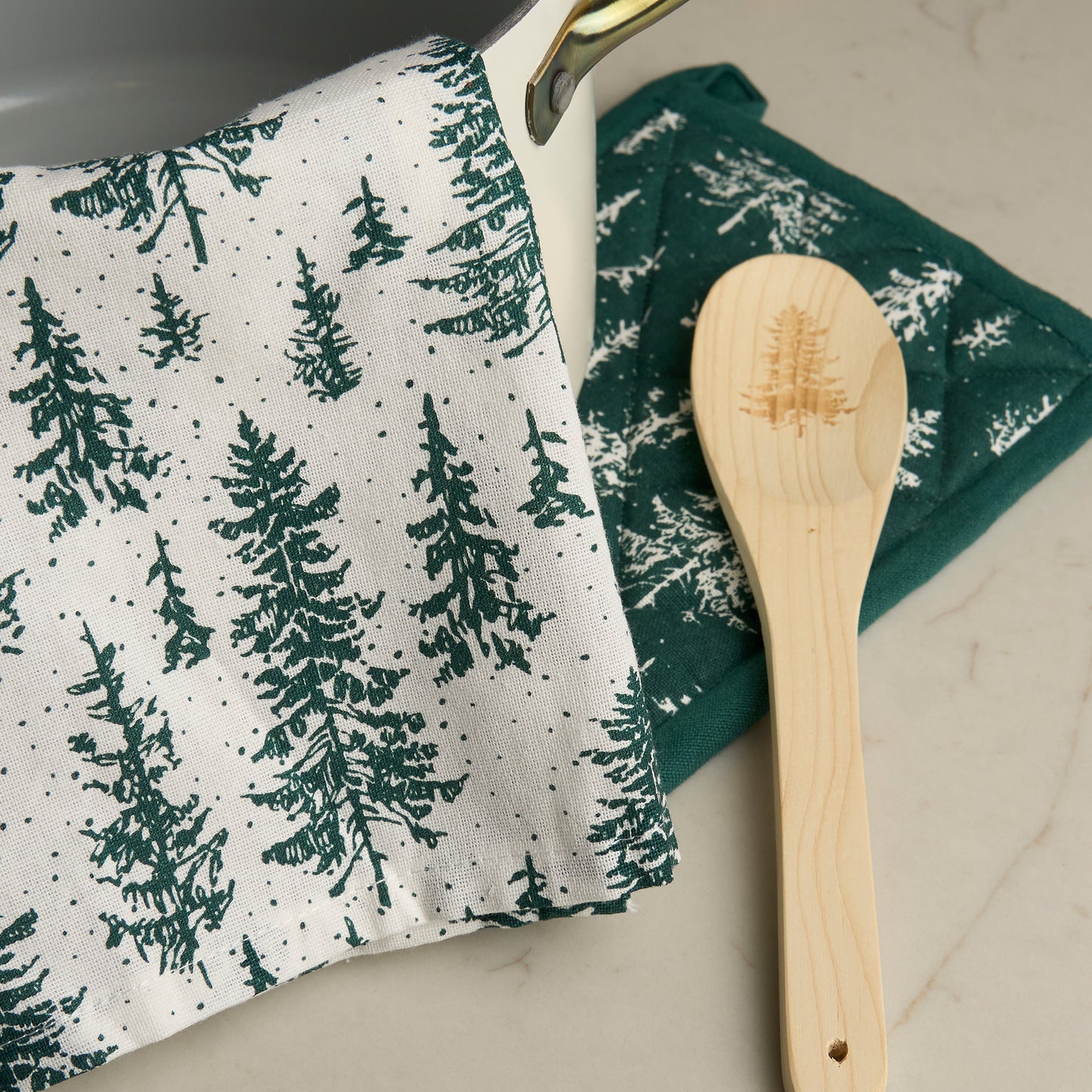 3 Piece Evergreen Trees Kitchen Set