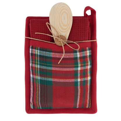 3 Piece Holiday Plaid Kitchen Set