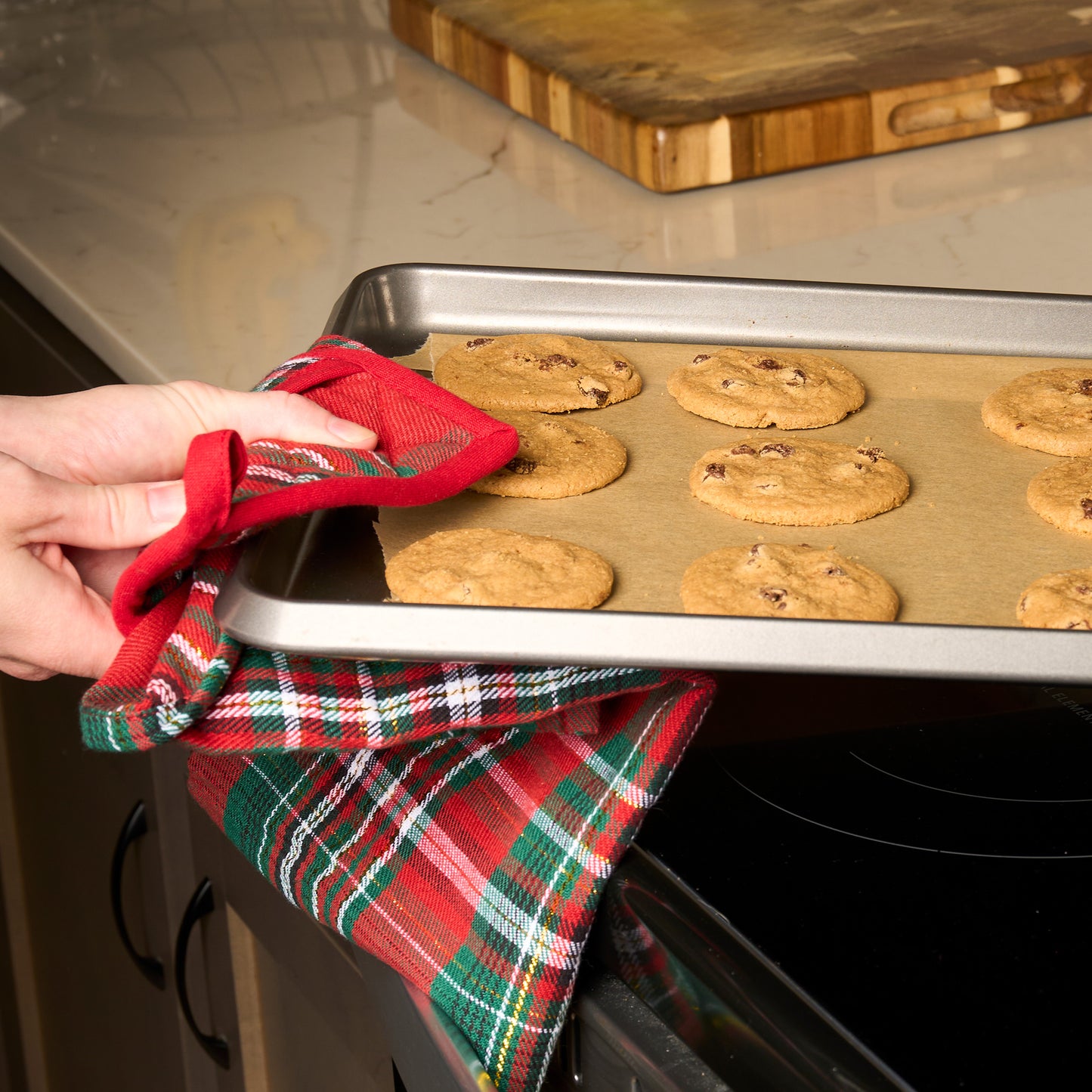 3 Piece Holiday Plaid Kitchen Set