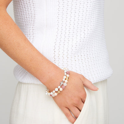 Aria Beaded Cross Stretch Bracelet