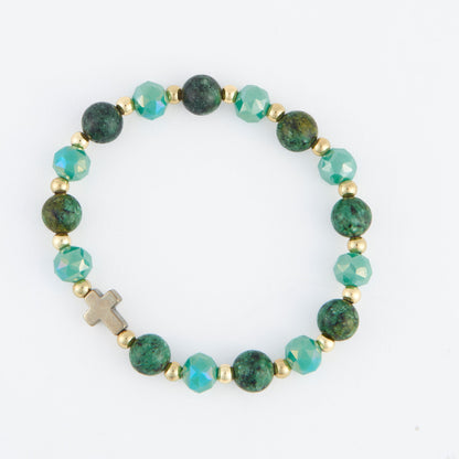 Circe Beaded Cross Stretch Bracelet