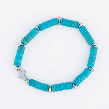 Adele Beaded Cross Stretch Bracelet