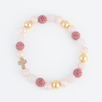 Everly Beaded Cross Stretch Bracelet