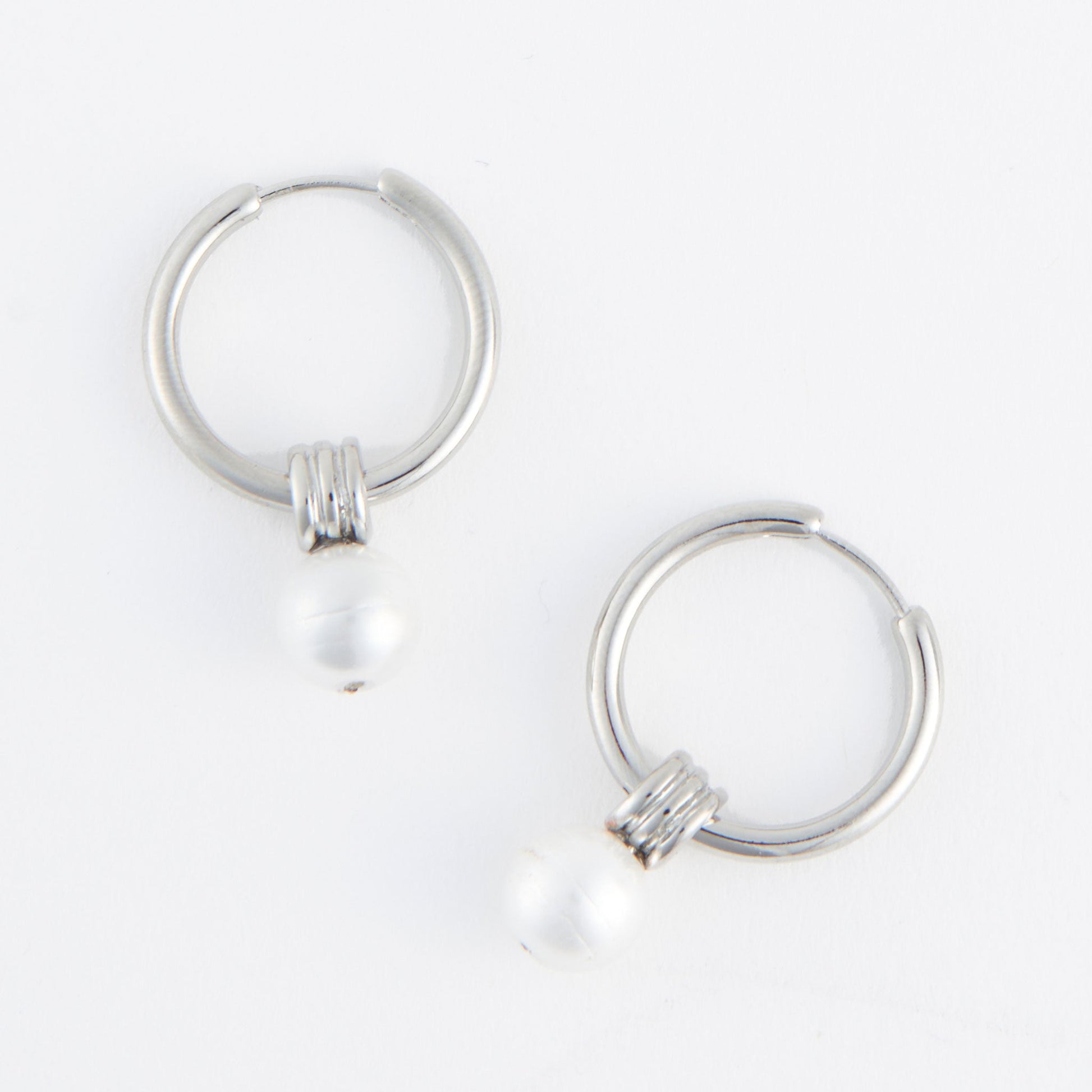 Nicola Pearl Hoop Earrings
