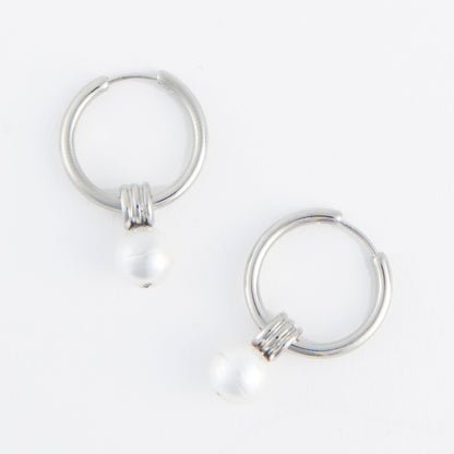 Nicola Pearl Hoop Earrings