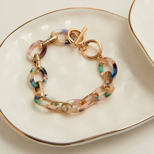Shayne Celluloid Link Toggle Bracelet