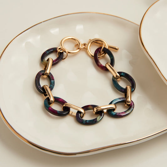 Shayne Celluloid Link Toggle Bracelet