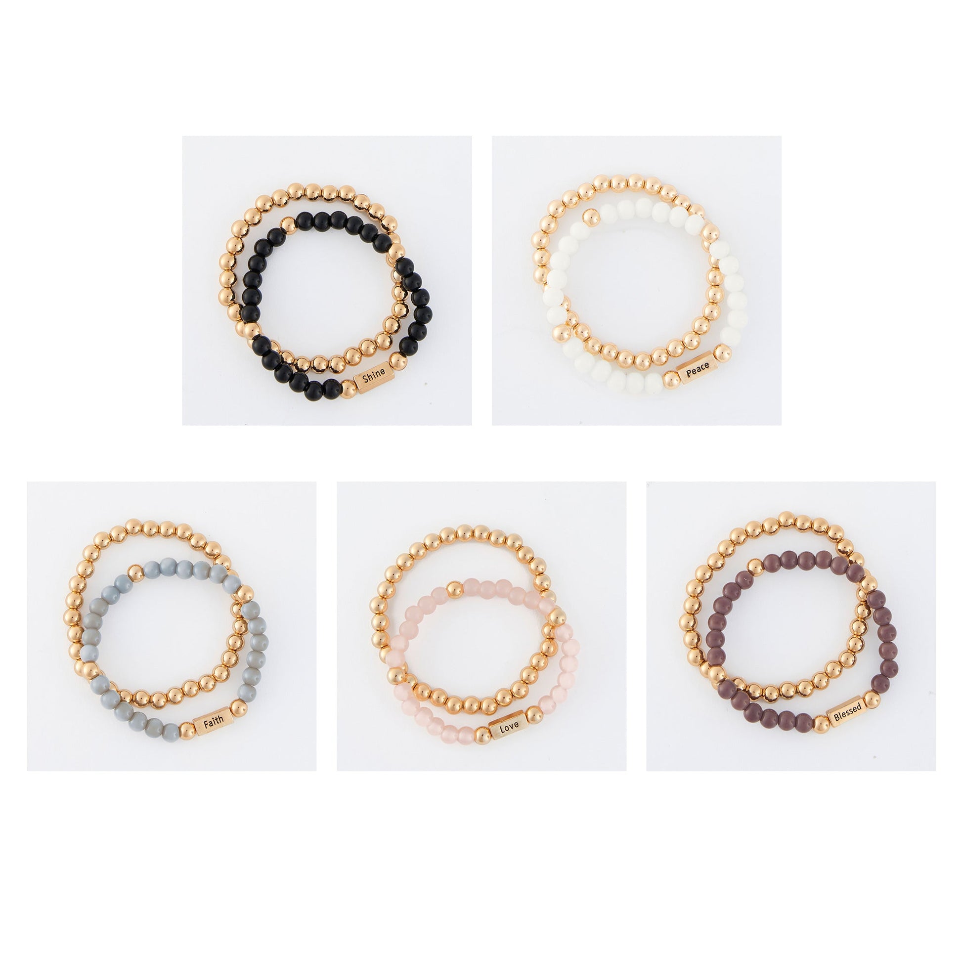 10 Piece Hollynd Inspirational Stretch Bracelet Set Assortment