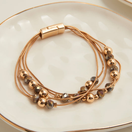Jayne Beaded Multi Row Magnetic Bracelet