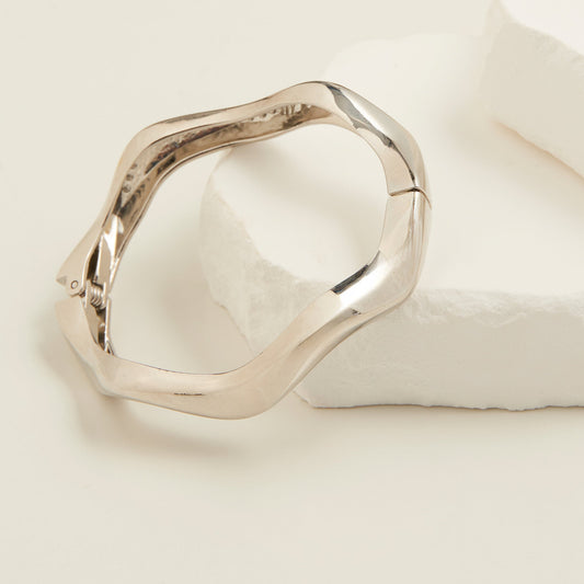 Lumi Wave Hinged Cuff Bracelet