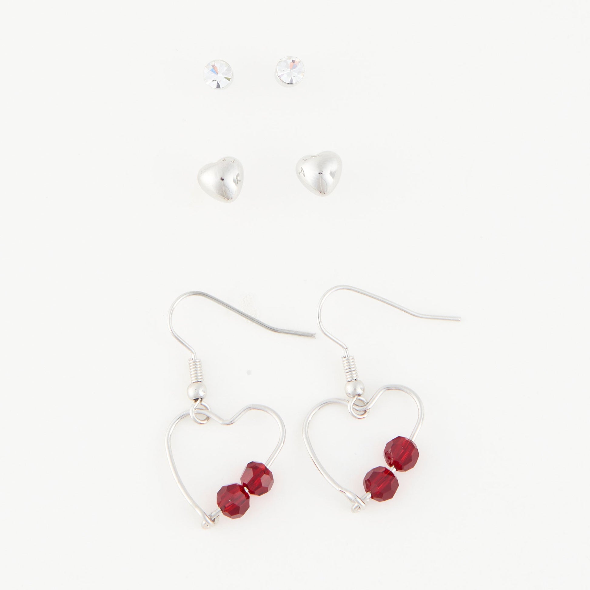 Mina Heart Frame Earring Trio