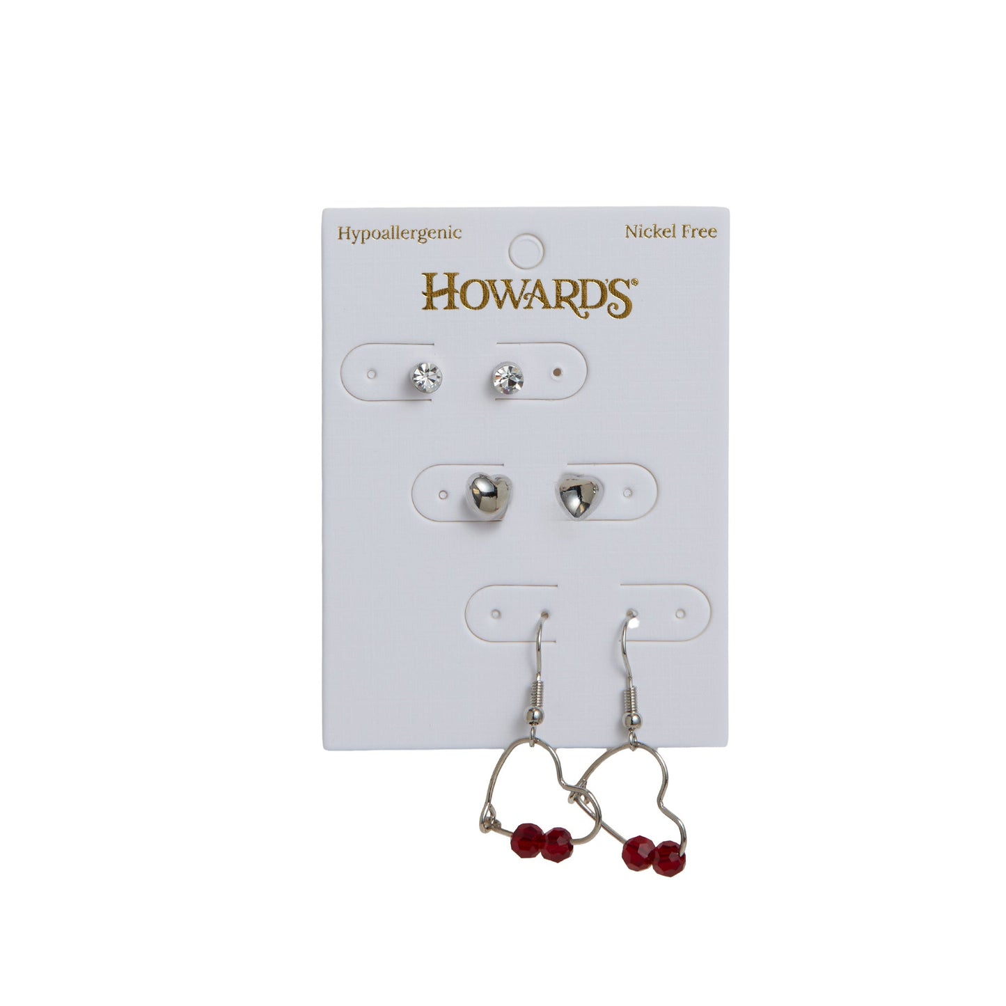 Mina Heart Frame Earring Trio