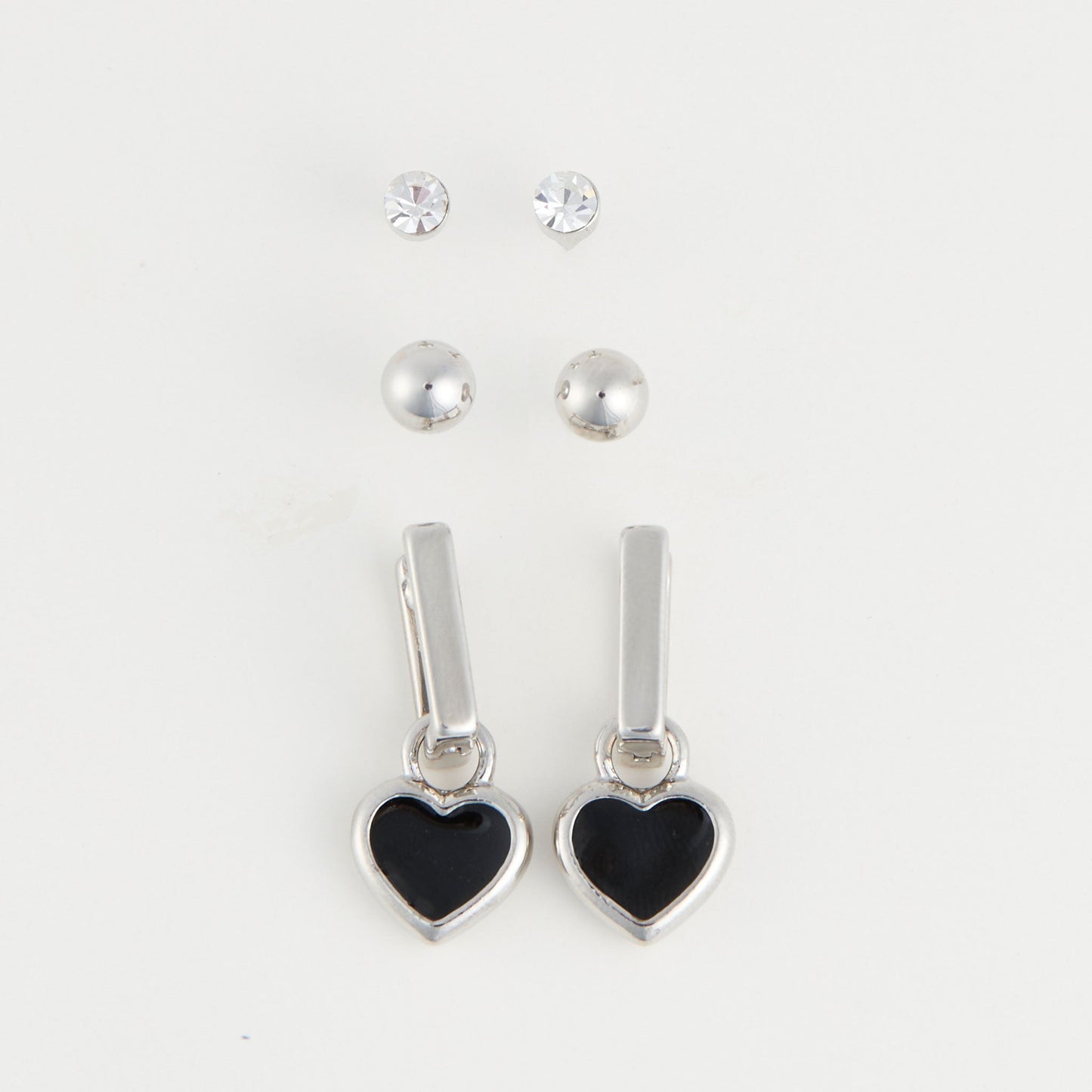 Mina Square Heart Earring Trio