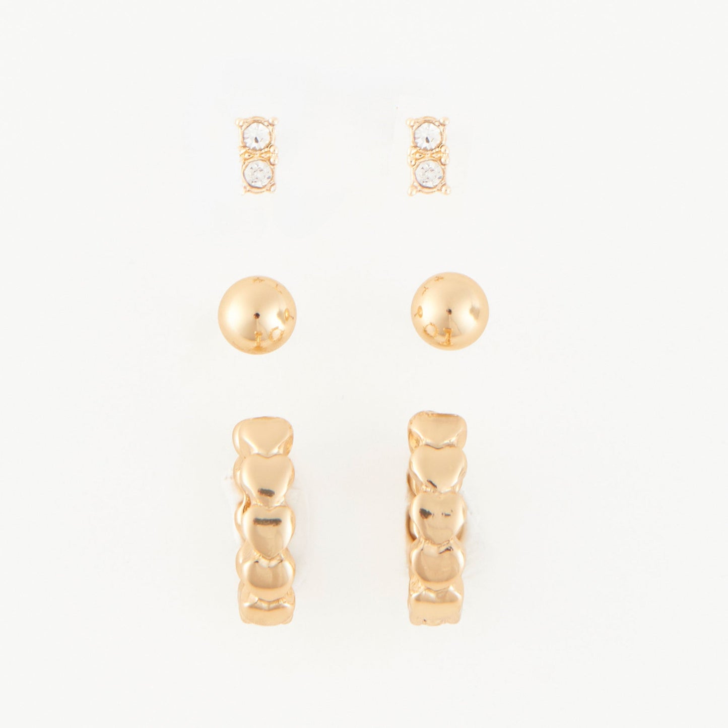 Mina Heart Hoop Earring Trio