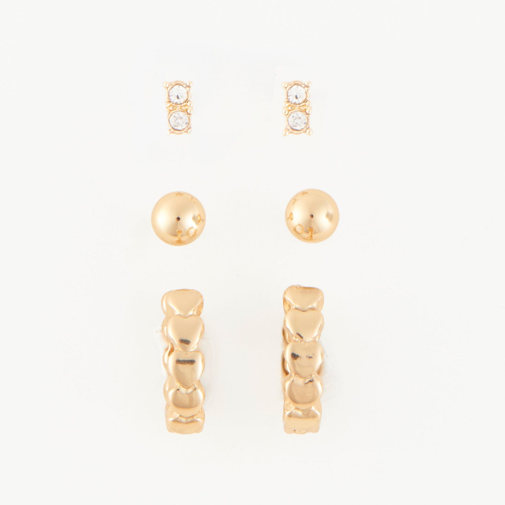 Mina Heart Hoop Earring Trio
