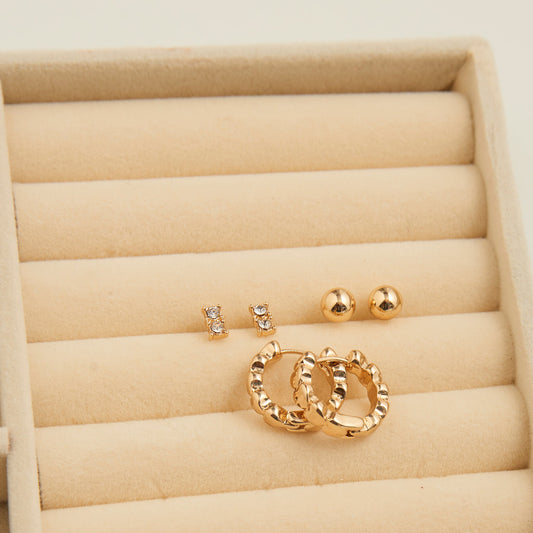 Mina Heart Hoop Earring Trio