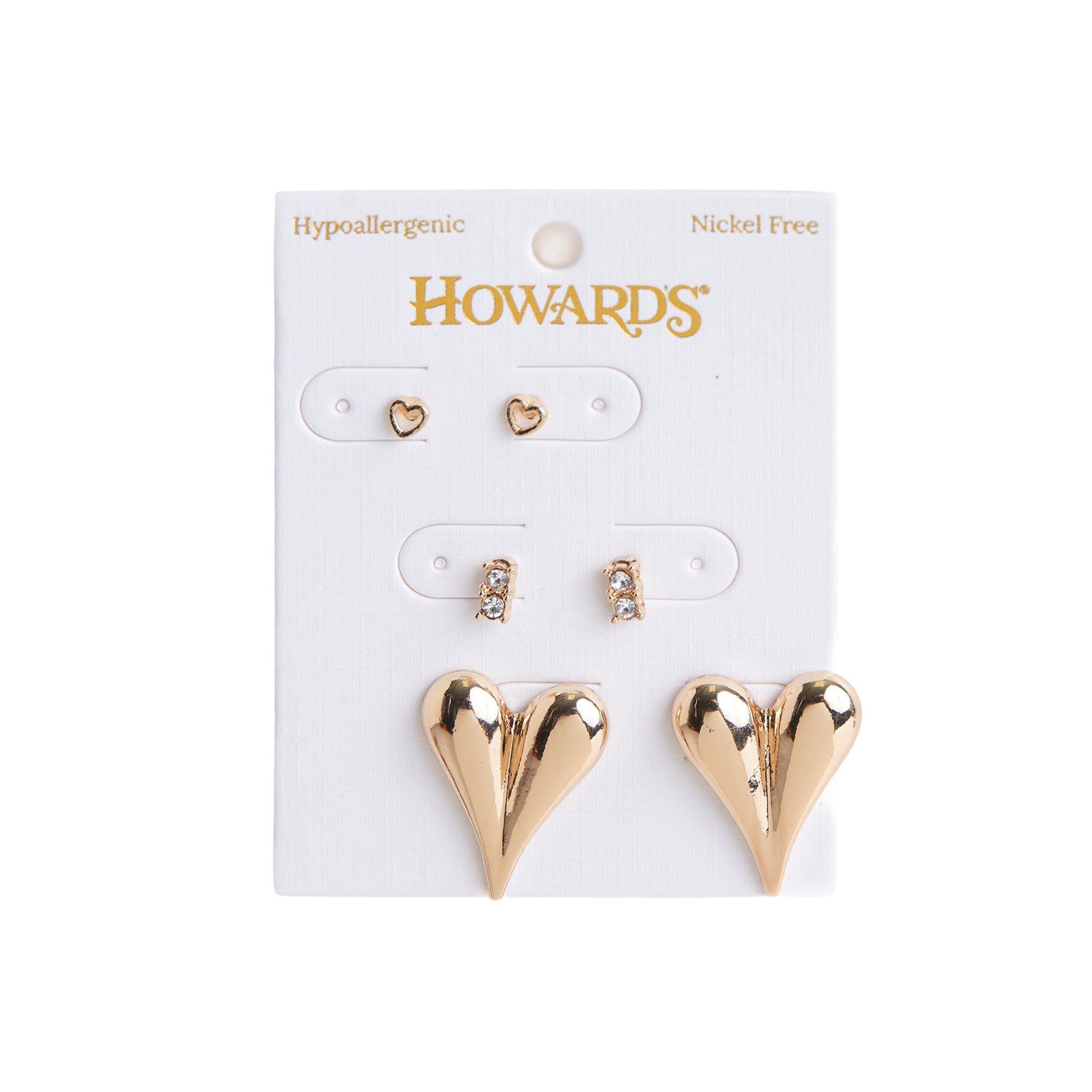 Mina Statement Heart Earring Trio