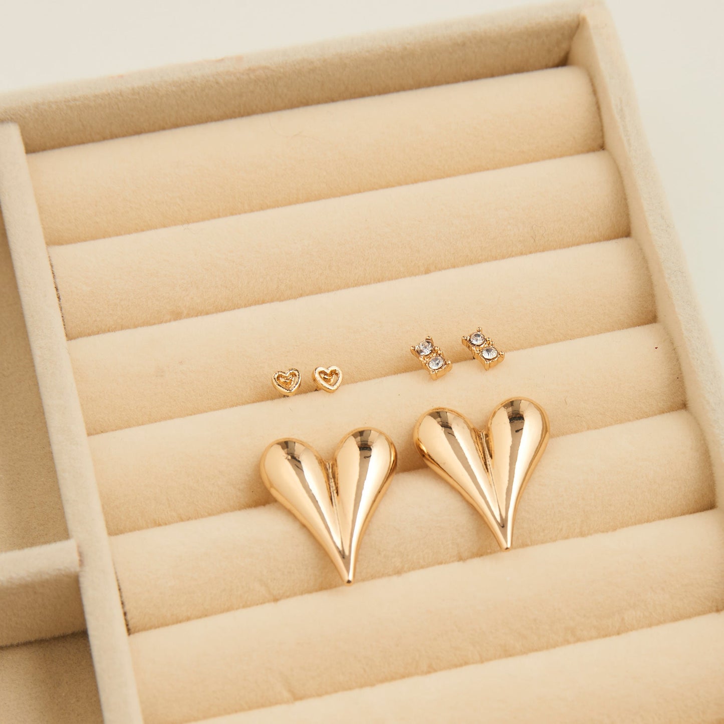 Mina Statement Heart Earring Trio