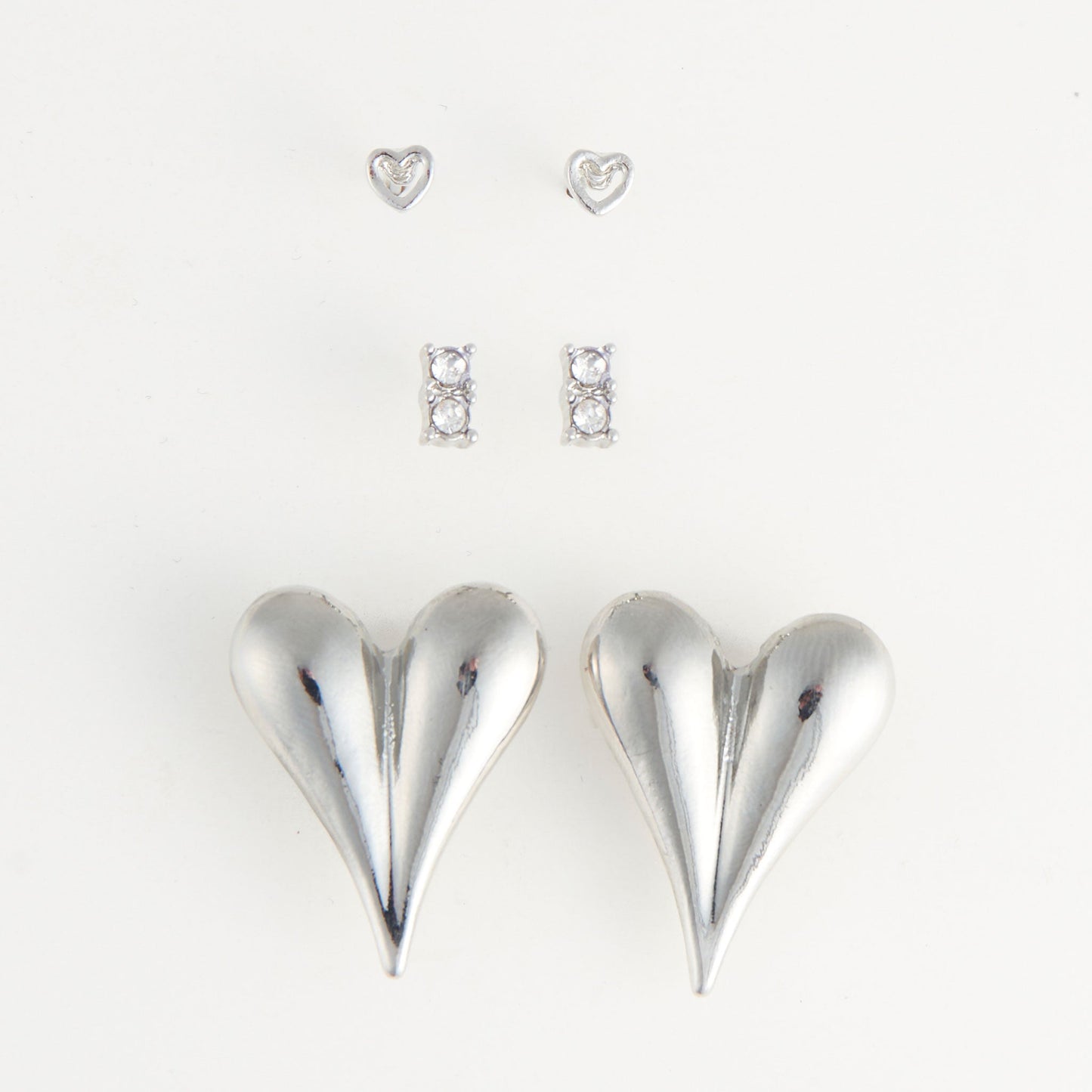 Mina Statement Heart Earring Trio