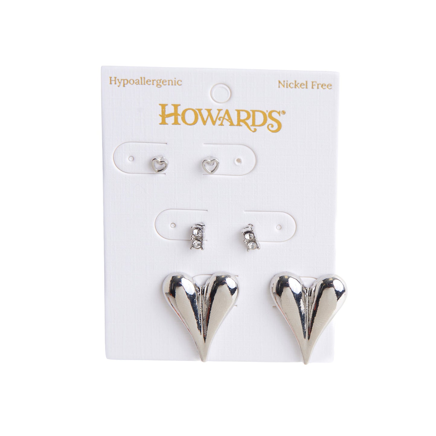 Mina Statement Heart Earring Trio