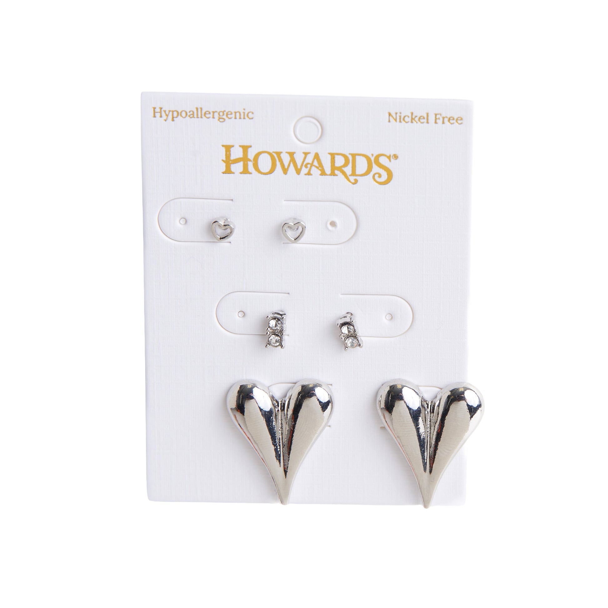 Mina Statement Heart Earring Trio