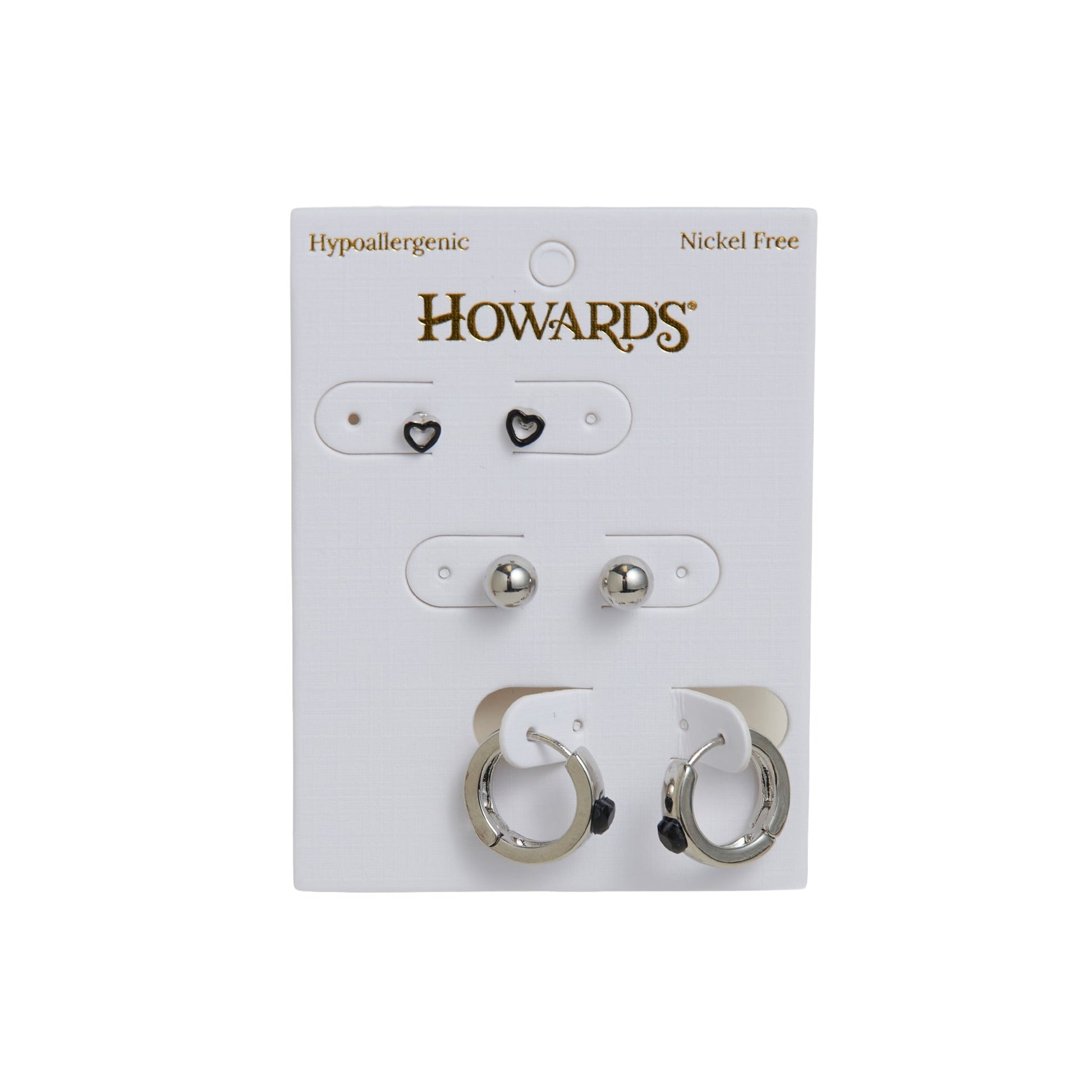 Mina Heart Huggie Hoop Earring Trio