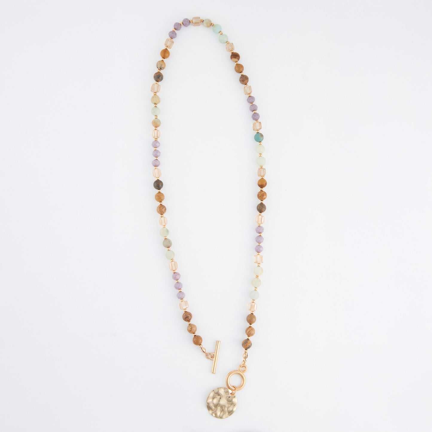 Bekah Genuine Stone Beaded Toggle Necklace