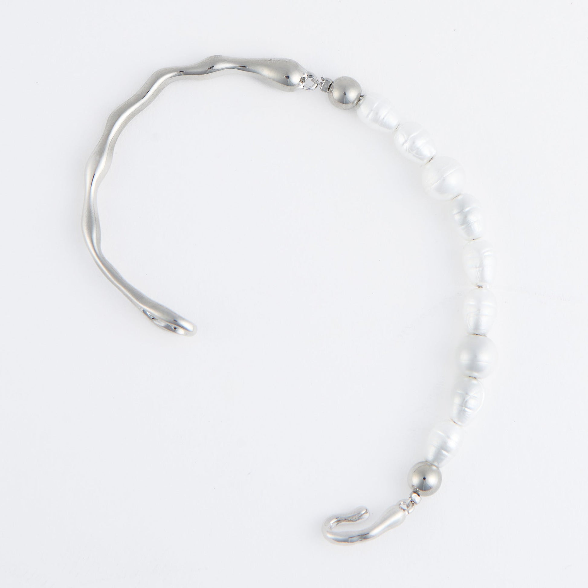 Julien Genuine Pearl Bangle Bracelet