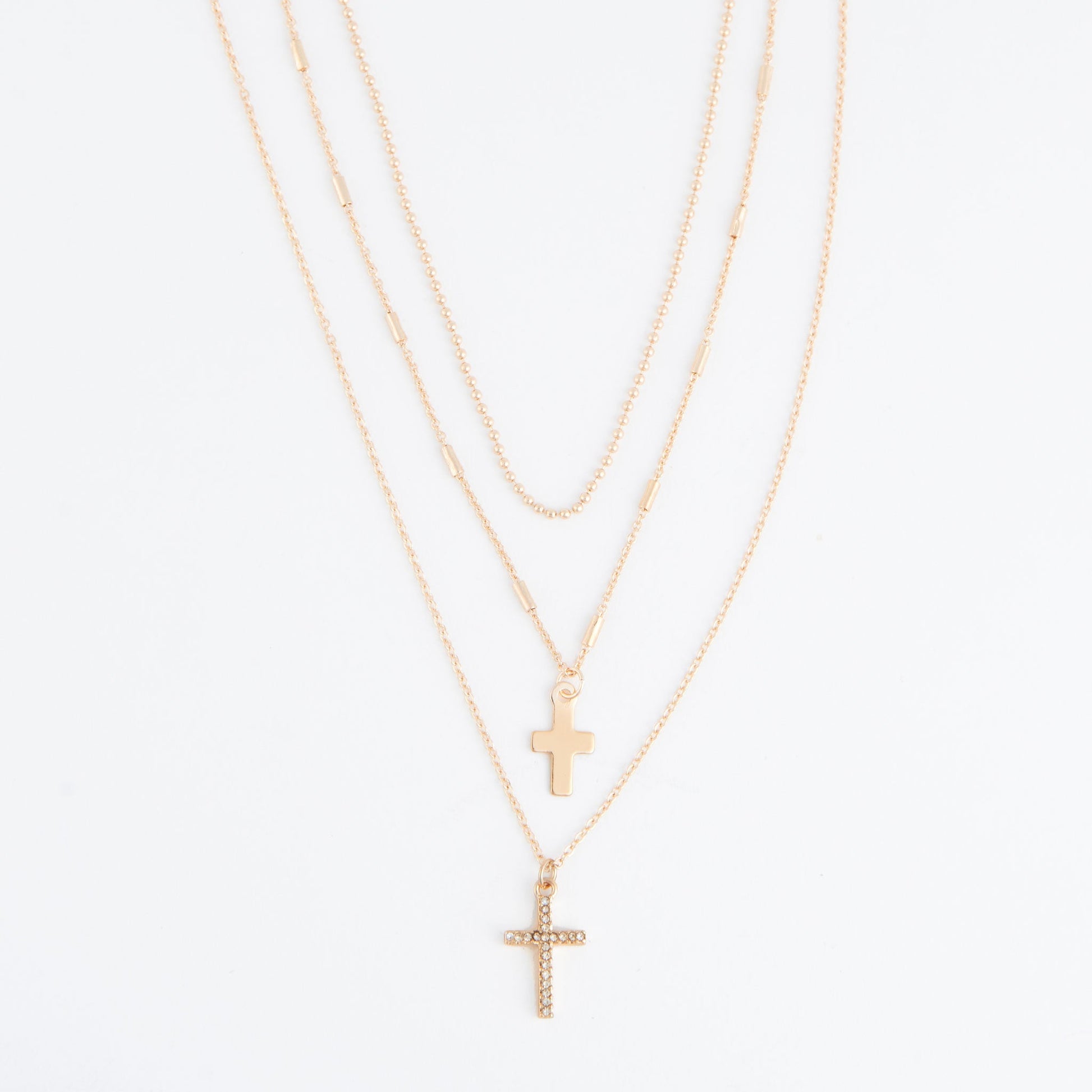 Tara Cross Charm Layered Necklace