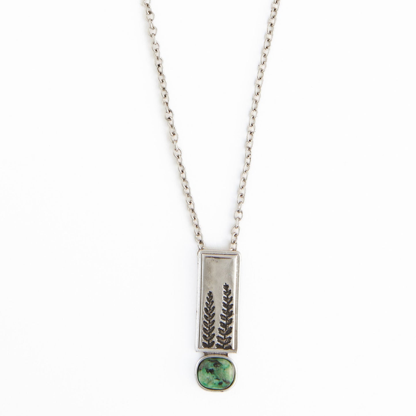 Darcy Genuine Moss Agate Pendant Necklace