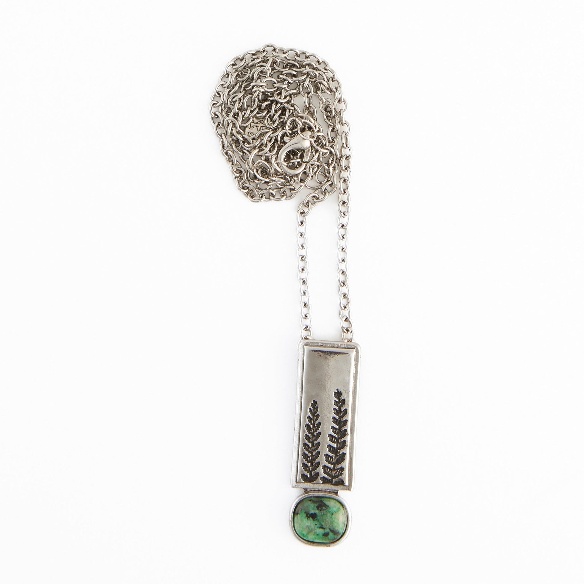 Darcy Genuine Moss Agate Pendant Necklace