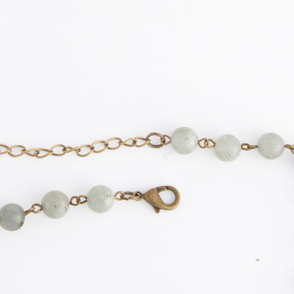 Sarah Genuine Moonstone Hammered Ring Pendant Necklace