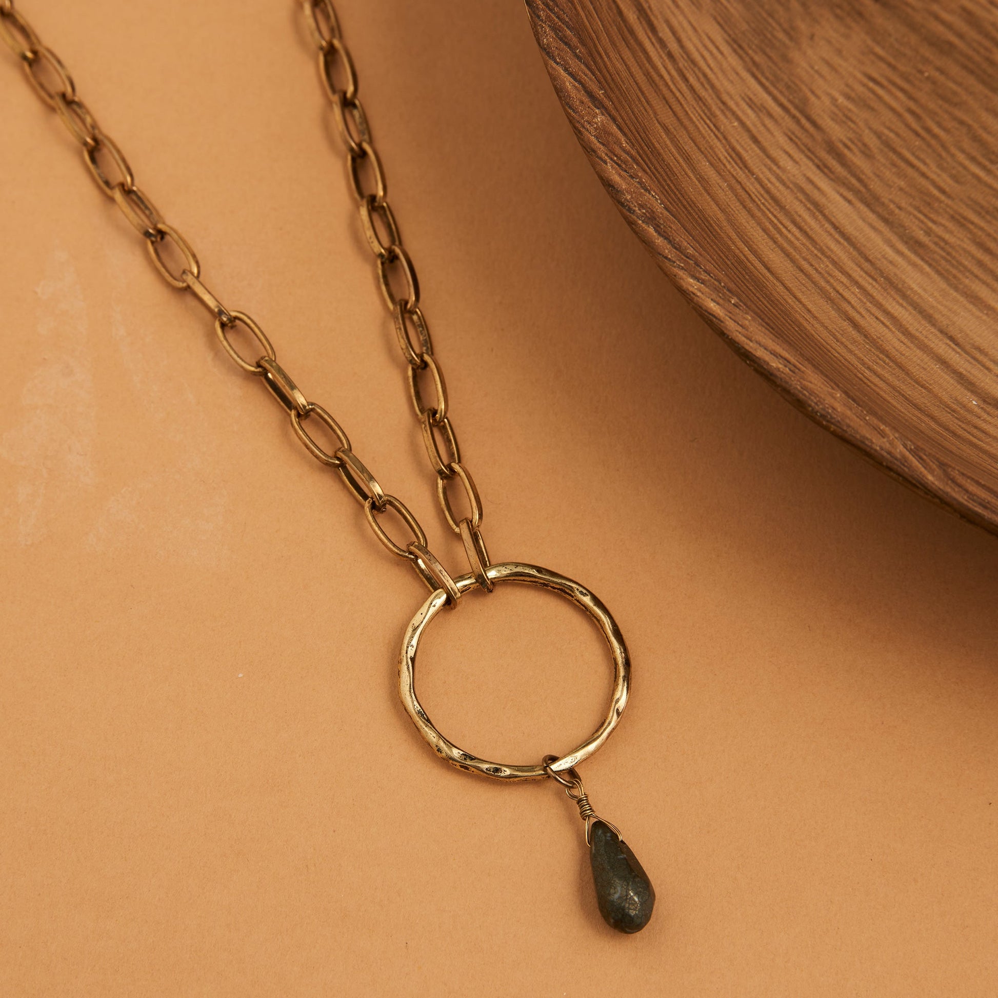 Tate Hammered Textured Pendant Necklace