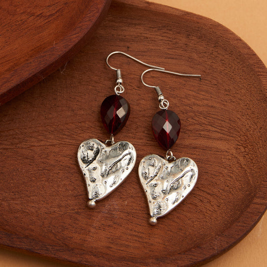Wild Spirit Hammered Textured Heart Earrings