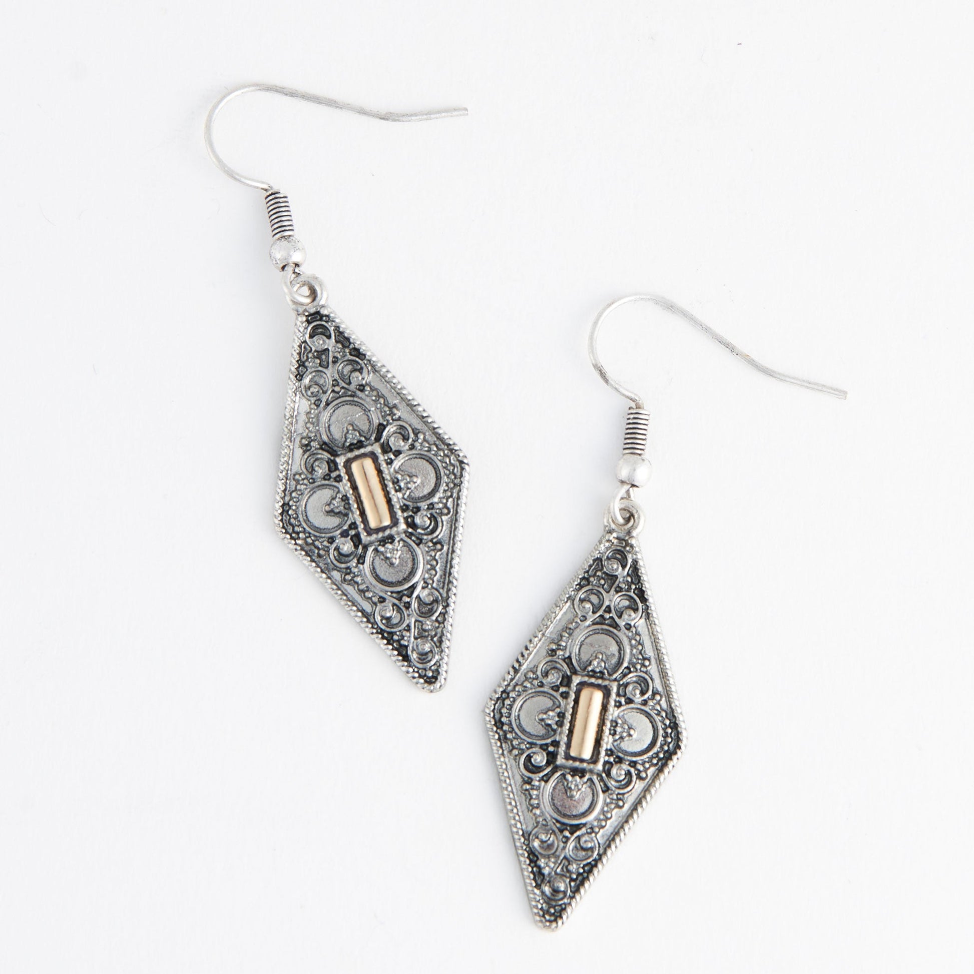 Wild Spirit Textured Rhombus Earrings