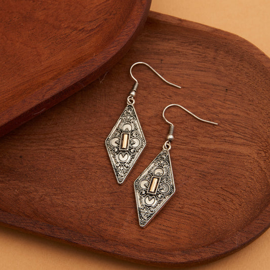 Wild Spirit Textured Rhombus Earrings