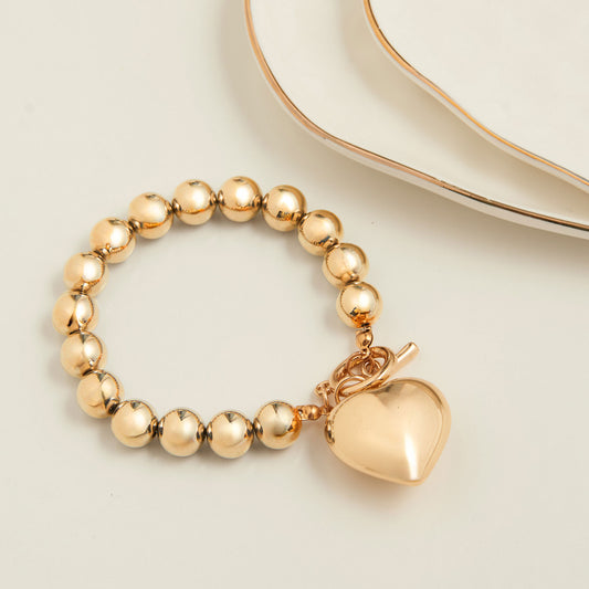 Jacey Heart Charm Toggle Bracelet