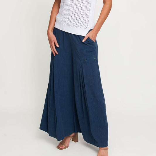 Afton Wide Leg Side Zipper Pants