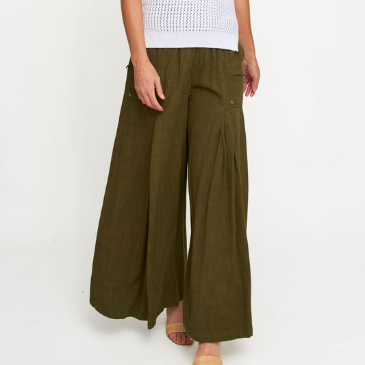 Afton Wide Leg Side Zipper Pants