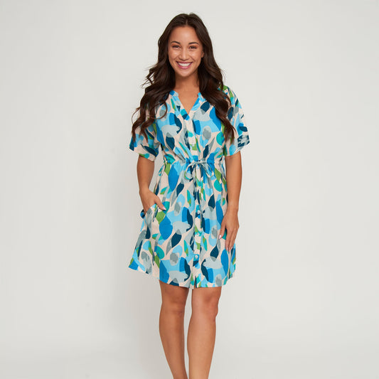 Ayla Short Sleeve Tie Waist Dress