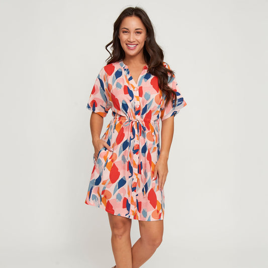 Ayla Short Sleeve Tie Waist Dress