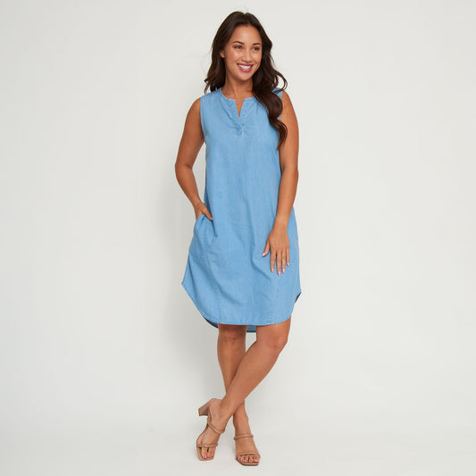 Ellis Sleeveless Denim Dress