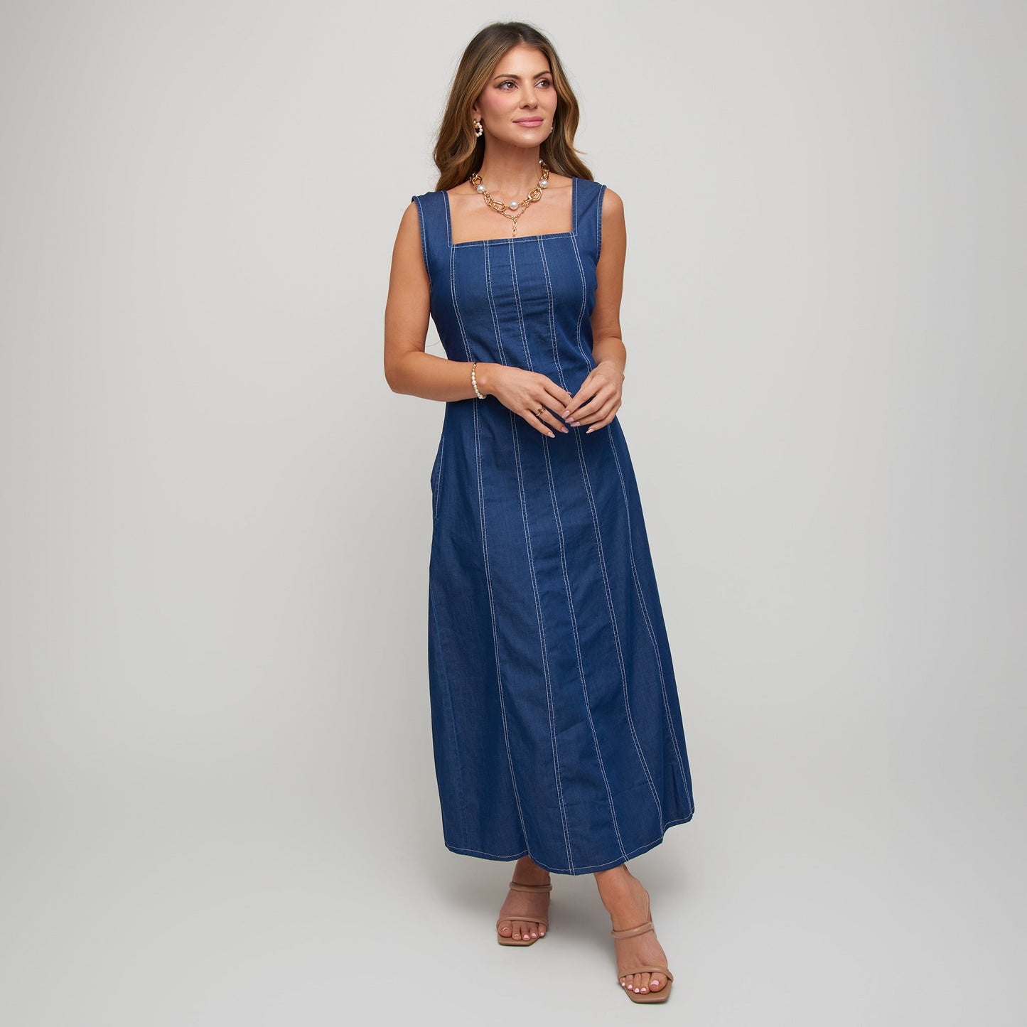 Elle Denim Midi Dress