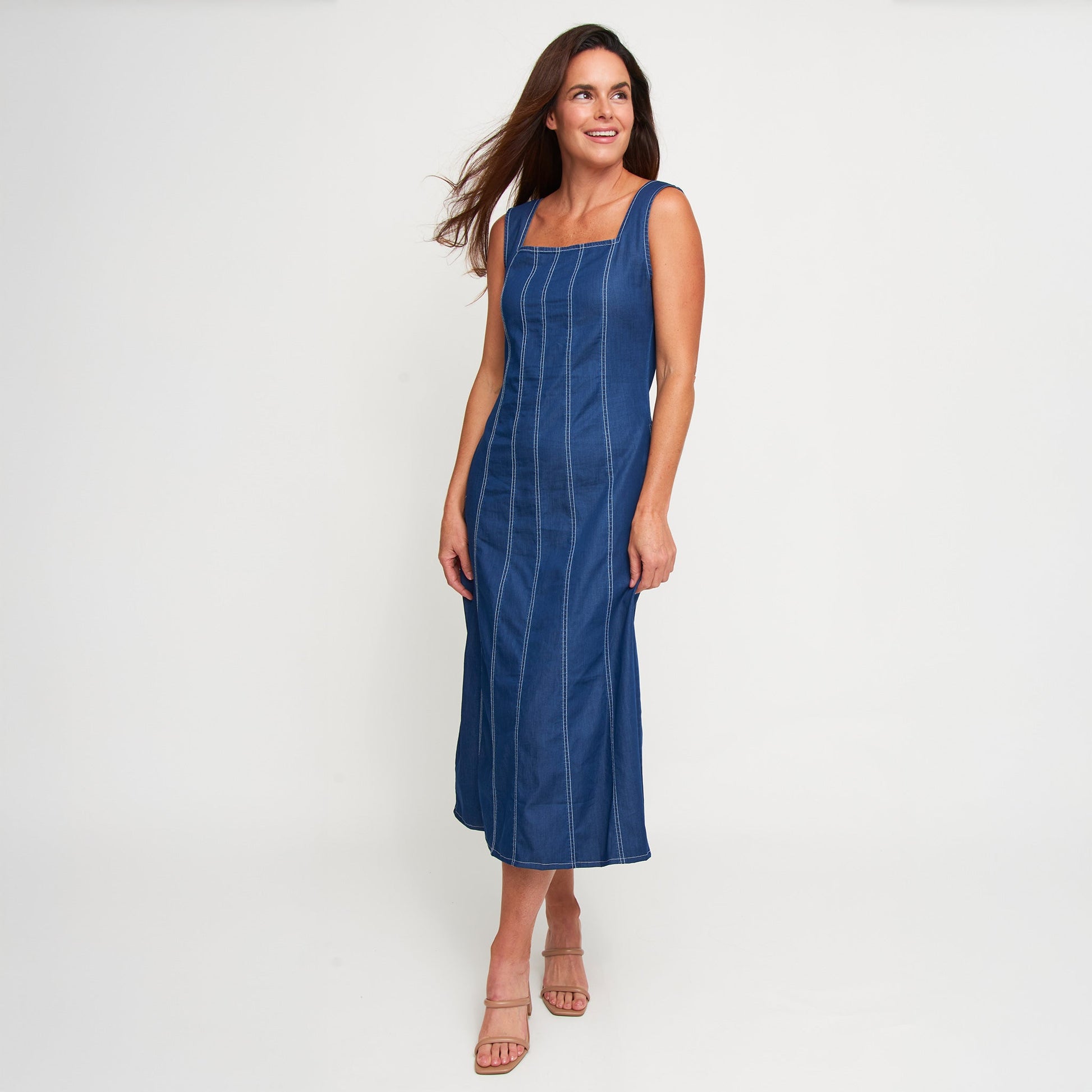 Elle Denim Midi Dress