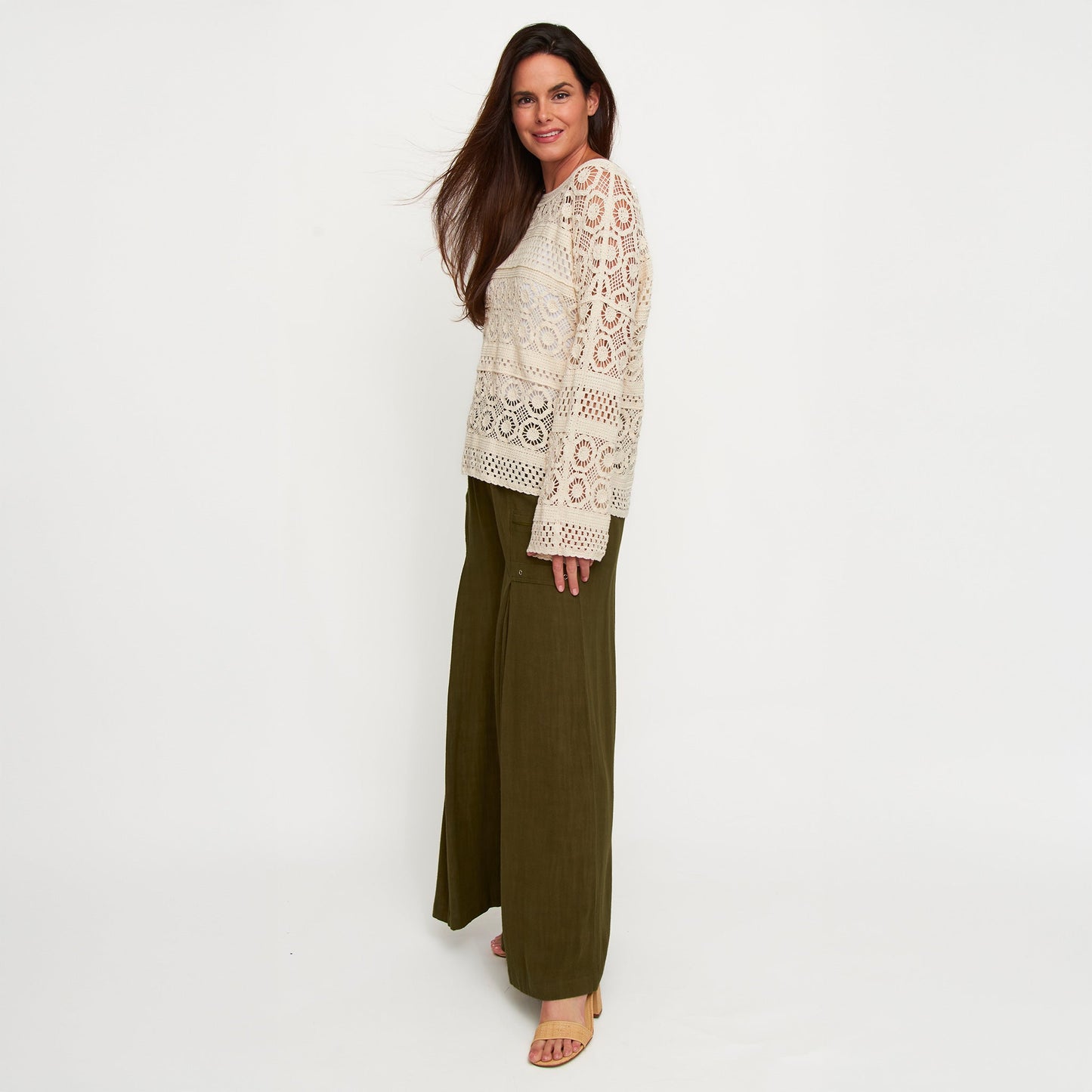Florence Crochet Open Knit Sweater