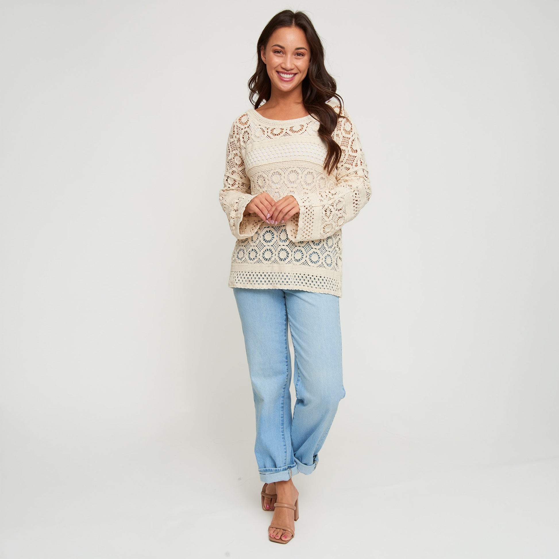 Florence Crochet Open Knit Sweater