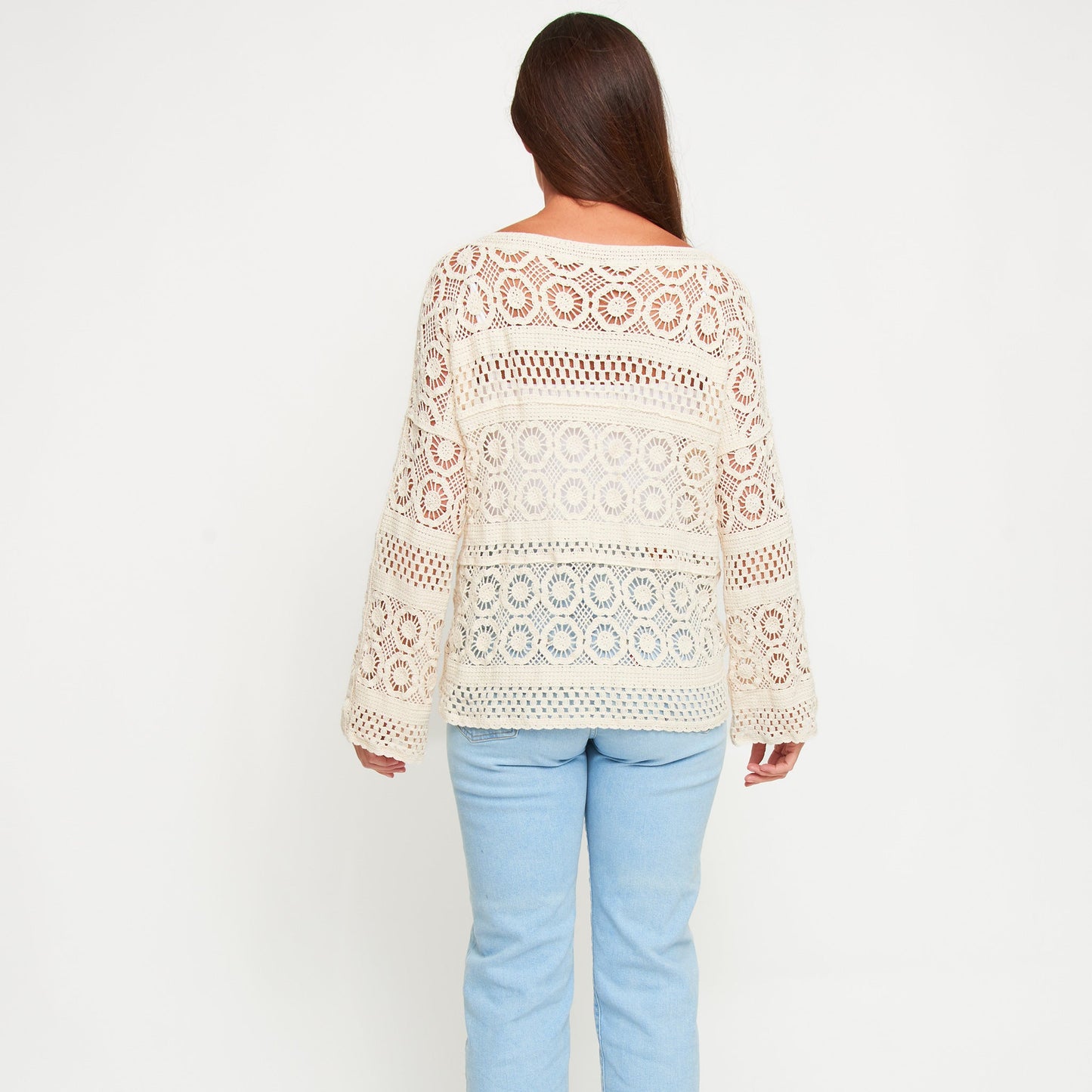 Florence Crochet Open Knit Sweater