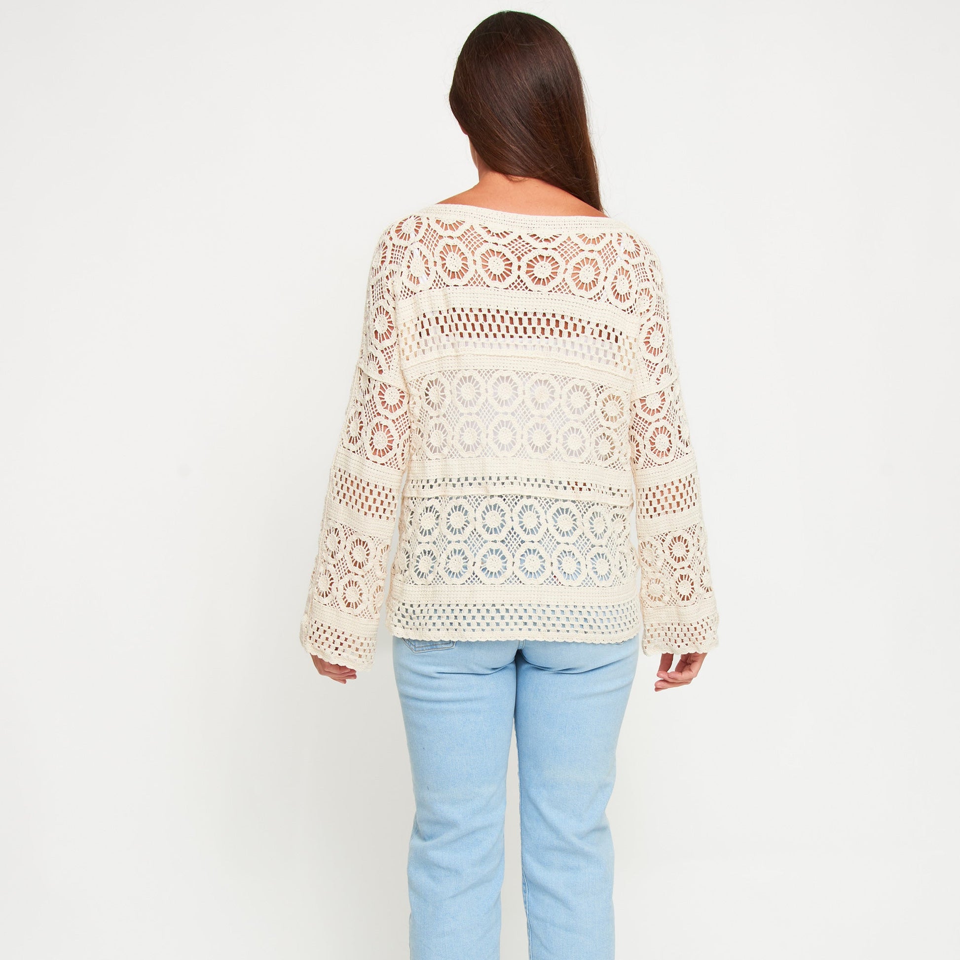 Florence Crochet Open Knit Sweater